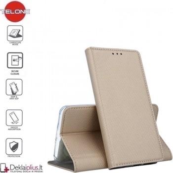 Telone smart magnet atverčiamas dėklas - auksinės spalvos (NOKIA 2.3)